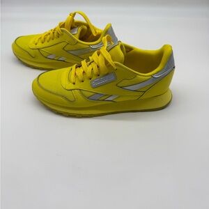 Reebok Kids Bright Yellow and Silver Sneakers